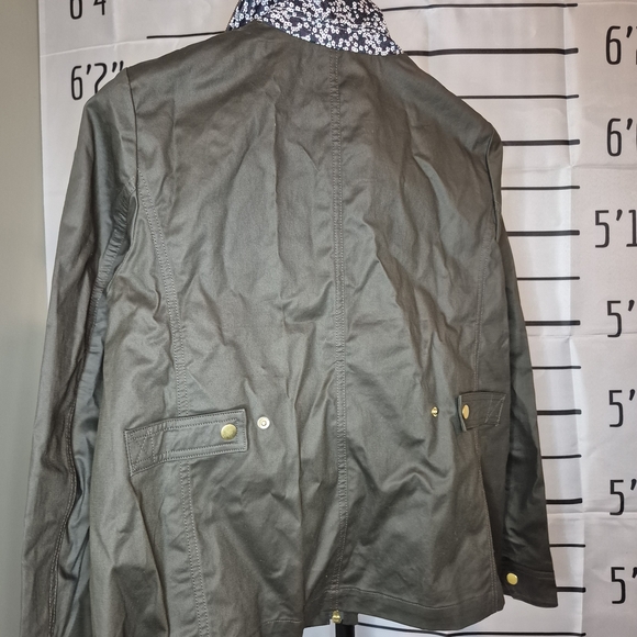 J. Crew Olive Green Jacket with Brown Collar - Picture 7 of 14